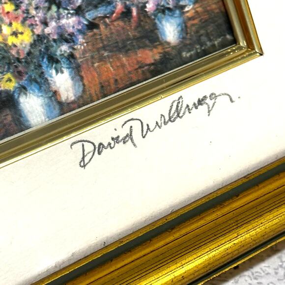 David Zwillinger art work "Fresh Flowers" signed matted & framed print 3" x 4" - Picture 4 of 9